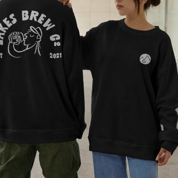 Lakes Brew Co Sweater Black with Natural Raw Ink