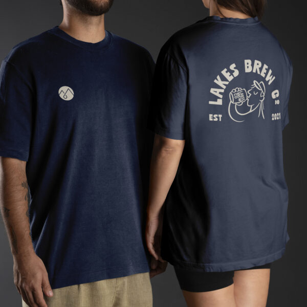 Lakes Brew T-shirt -  India Grey with Natural Raw Print