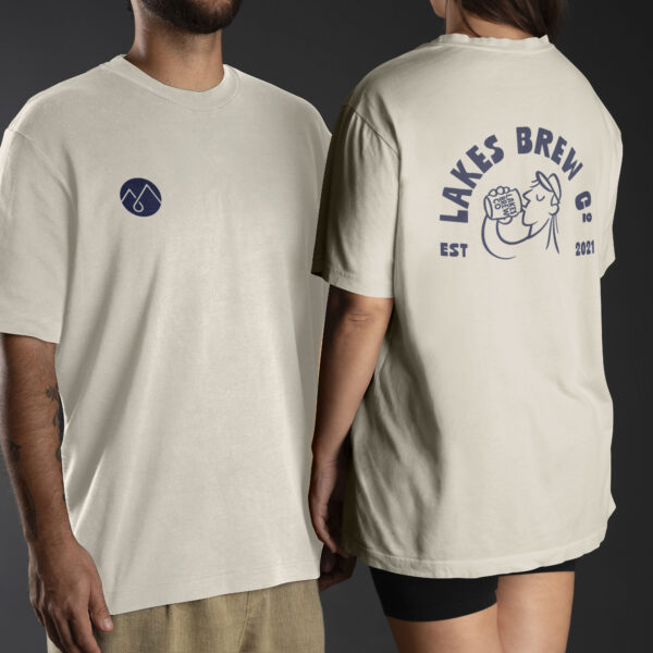 Lakes Brew Co Oversized T-shirt - Natural Raw with India Grey Ink
