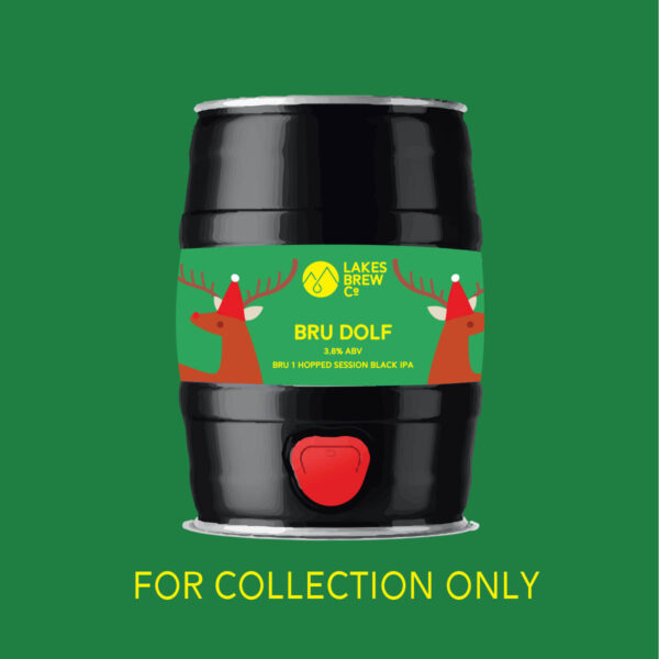 Bru-Dolf BRU 1 Hopped session black IPA  - 3.8% - 5L Mini Cask